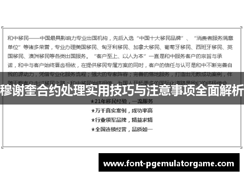 穆谢奎合约处理实用技巧与注意事项全面解析
