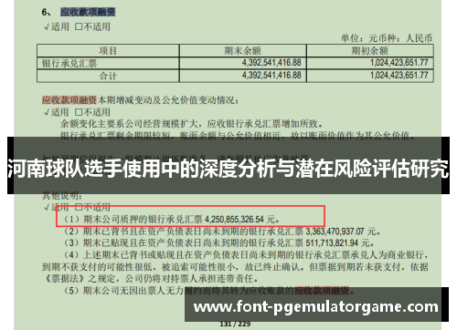 河南球队选手使用中的深度分析与潜在风险评估研究