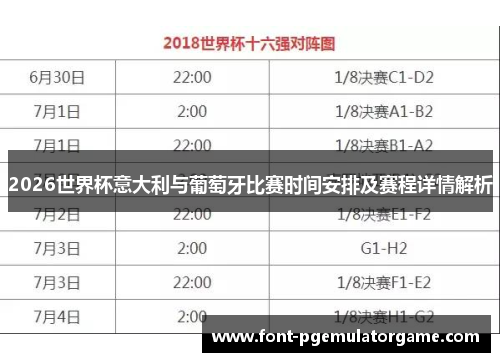 2026世界杯意大利与葡萄牙比赛时间安排及赛程详情解析