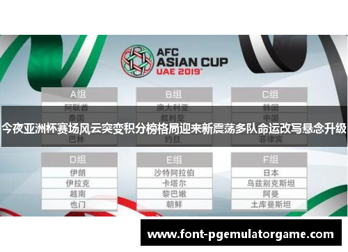 今夜亚洲杯赛场风云突变积分榜格局迎来新震荡多队命运改写悬念升级
