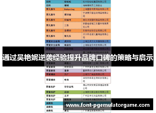 通过吴艳妮逆袭经验提升品牌口碑的策略与启示